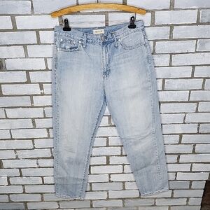 Madewell The Perfect Summer Jean Women's 32 Denim Distressed Tapered High Rise